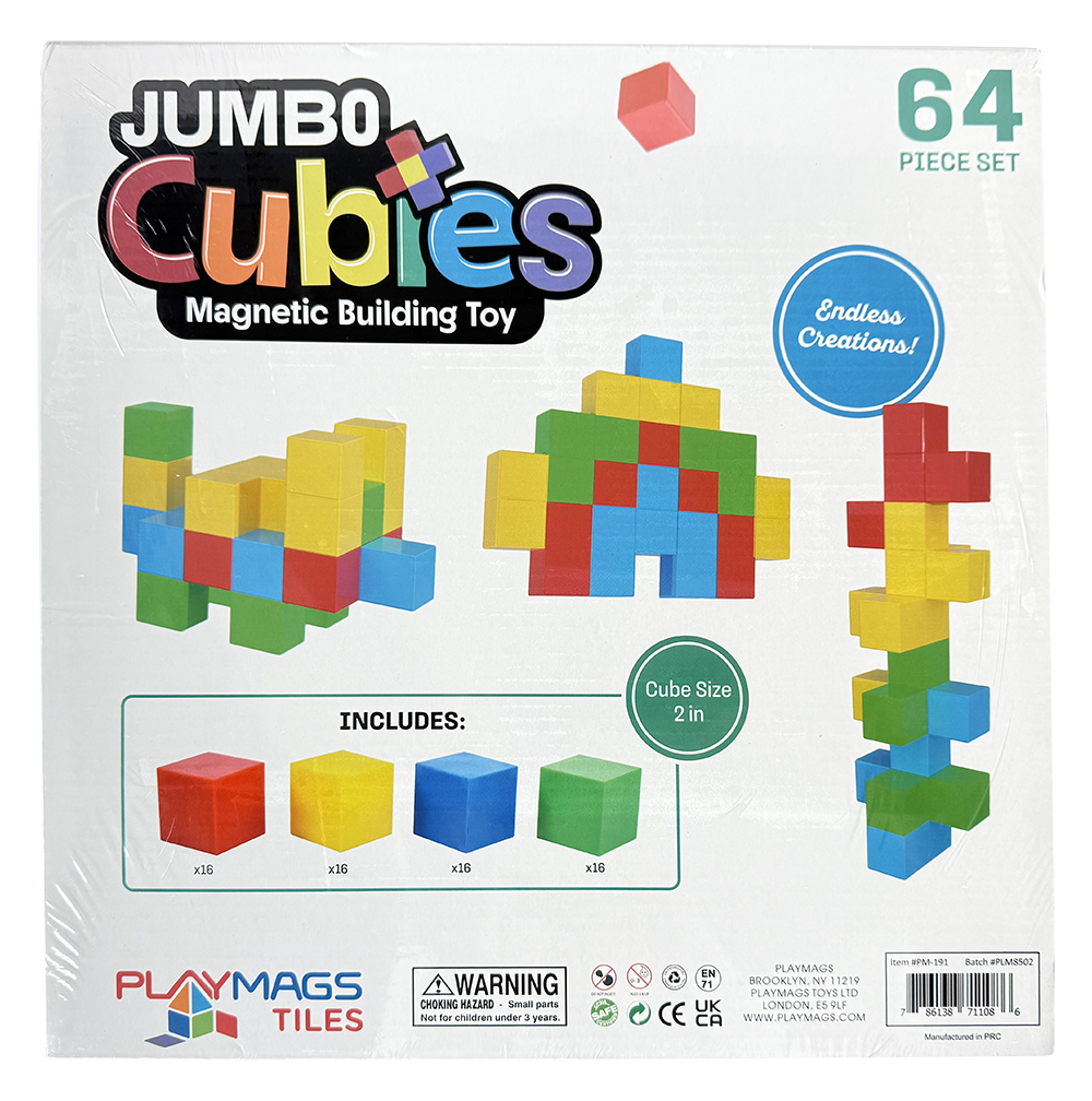 Σετ 64 Μαγνητικών Κύβων 5 cm Playmags