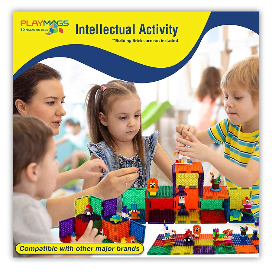 PLAYMAGS Large Bricks Tiles 18 pcs