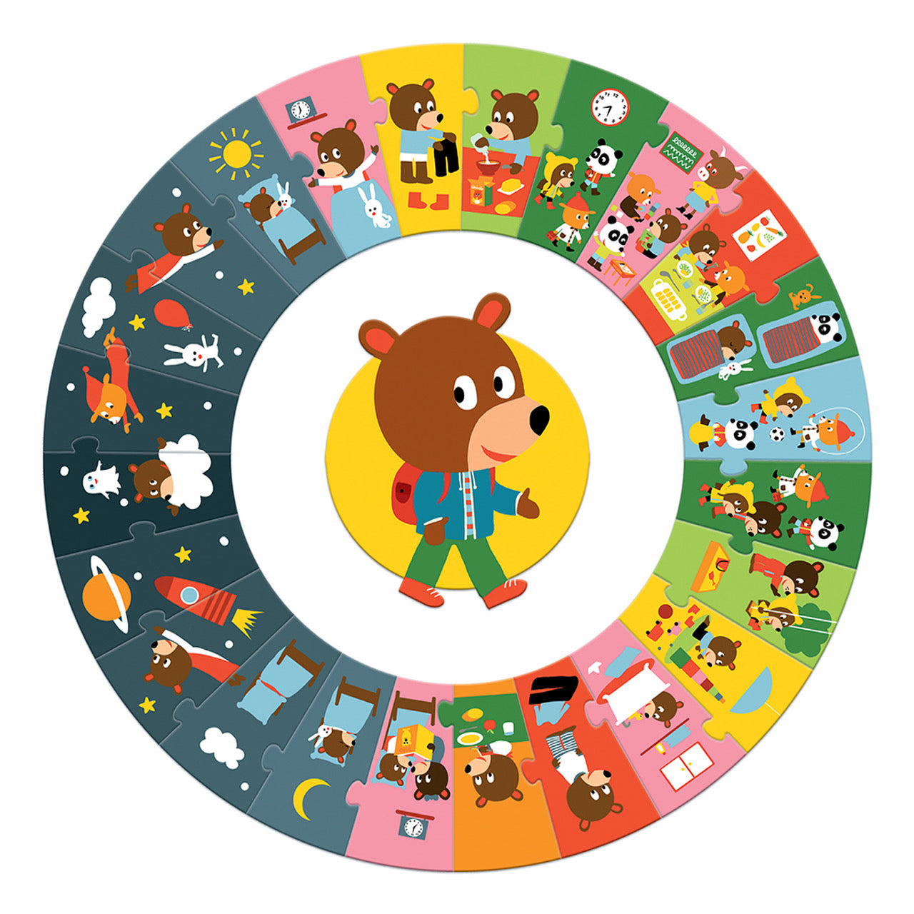 Djeco Παζλ Γίγας με διάμετρο 0.58μ. ‘Η μέρα’