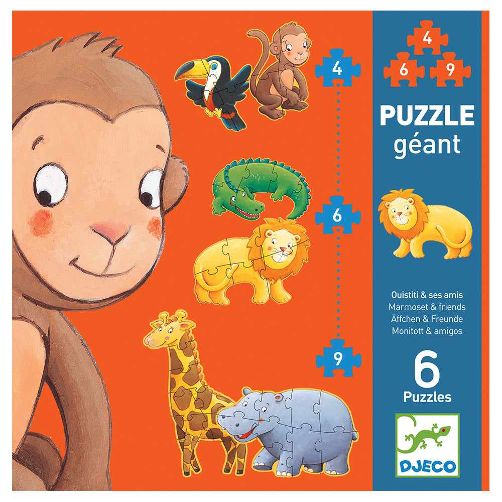 Djeco Παζλ Γίγας 1.30 μ 4/6/9 τεμ ΑΓΡΙΑ ΖΩΑ