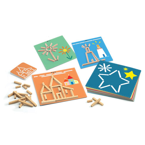 Djeco Εκπαιδευτικό παιχνίδι σύνθεσης εικόνας-αρίθμησης με ξυλάκια