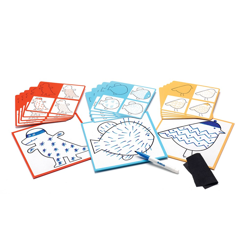 Djeco ζωγραφική βήμα-βήμα ‘ζωάκια με σχέδια’