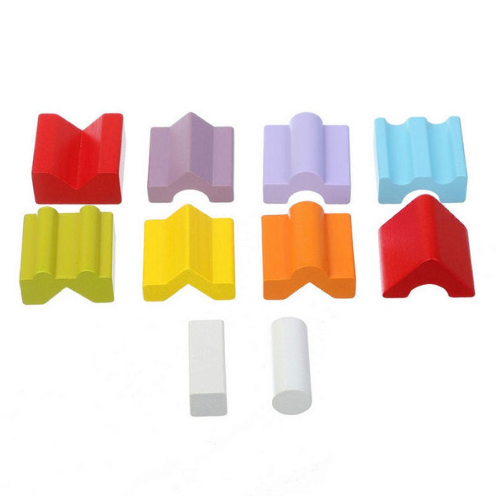 Cubika 3D ξύλινο παιχνίδι στοίβαξης-Πύργος ισορροπίας ‘Κόκκινη στέγη’ 14 εκ