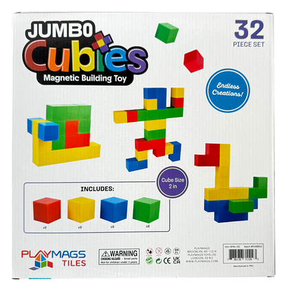 Σετ 32 Μαγνητικών Κύβων 5 cm Playmags