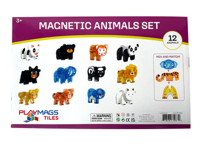 Σετ 12 Μαγνητικών Zώων Playmags