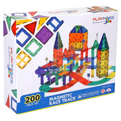 PLAYMAGS 200 Piece Set Magnetic Race Track