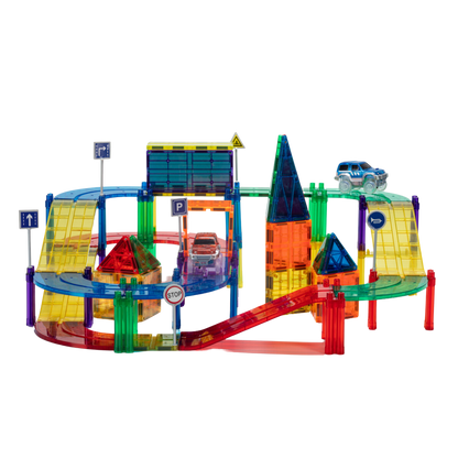 PLAYMAGS 200 Piece Set Magnetic Race Track