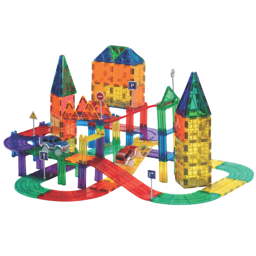 PLAYMAGS 200 Piece Set Magnetic Race Track