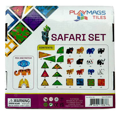 Σετ 42 Μαγνητικά πλακίδια και ζωάκια Playmags