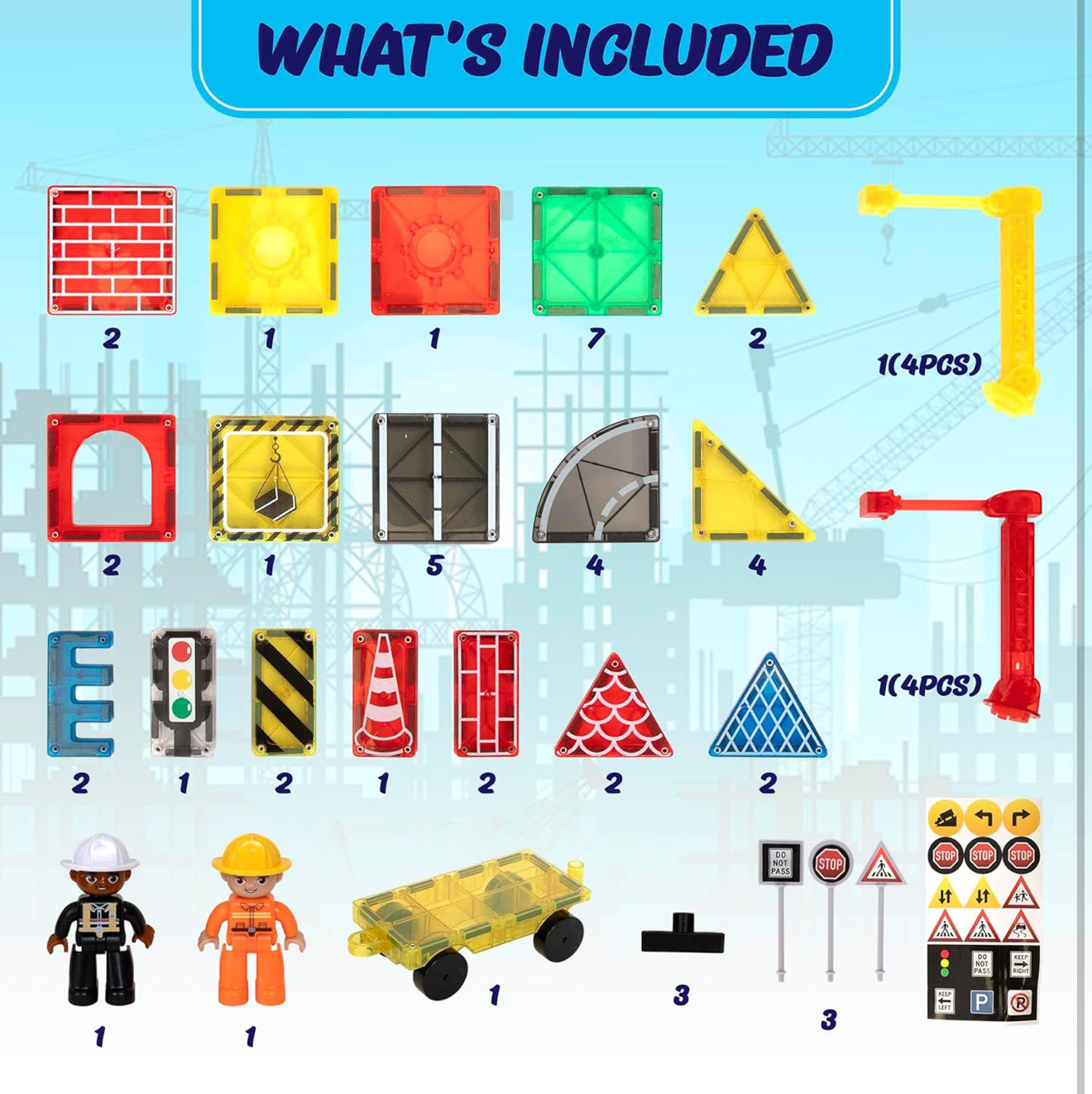 Playmags Μαγνητικά Τουβλάκια Κατασκευών Πόλης - 52 τεμάχια