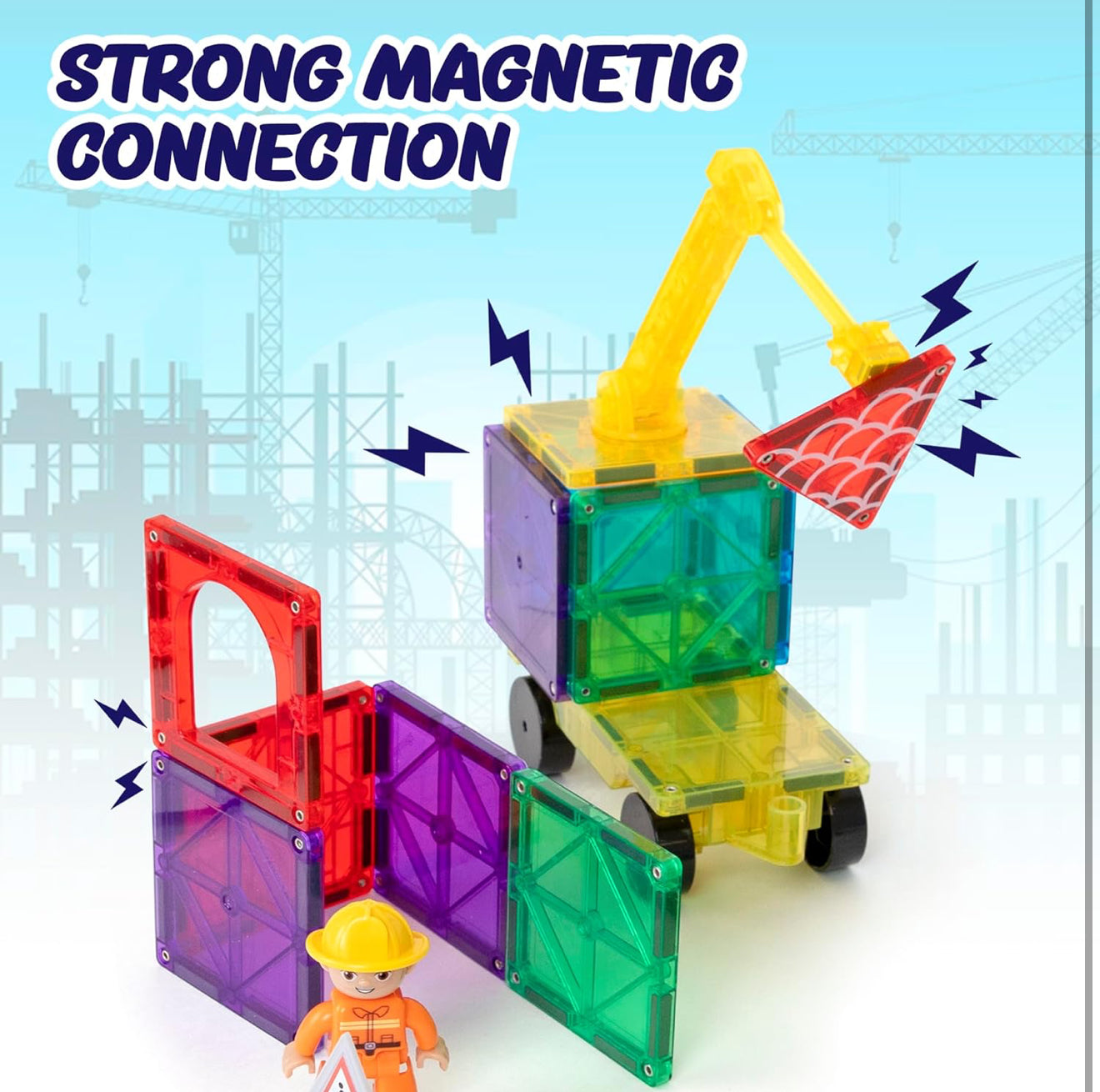 Playmags Μαγνητικά Τουβλάκια Κατασκευών Πόλης - 52 τεμάχια