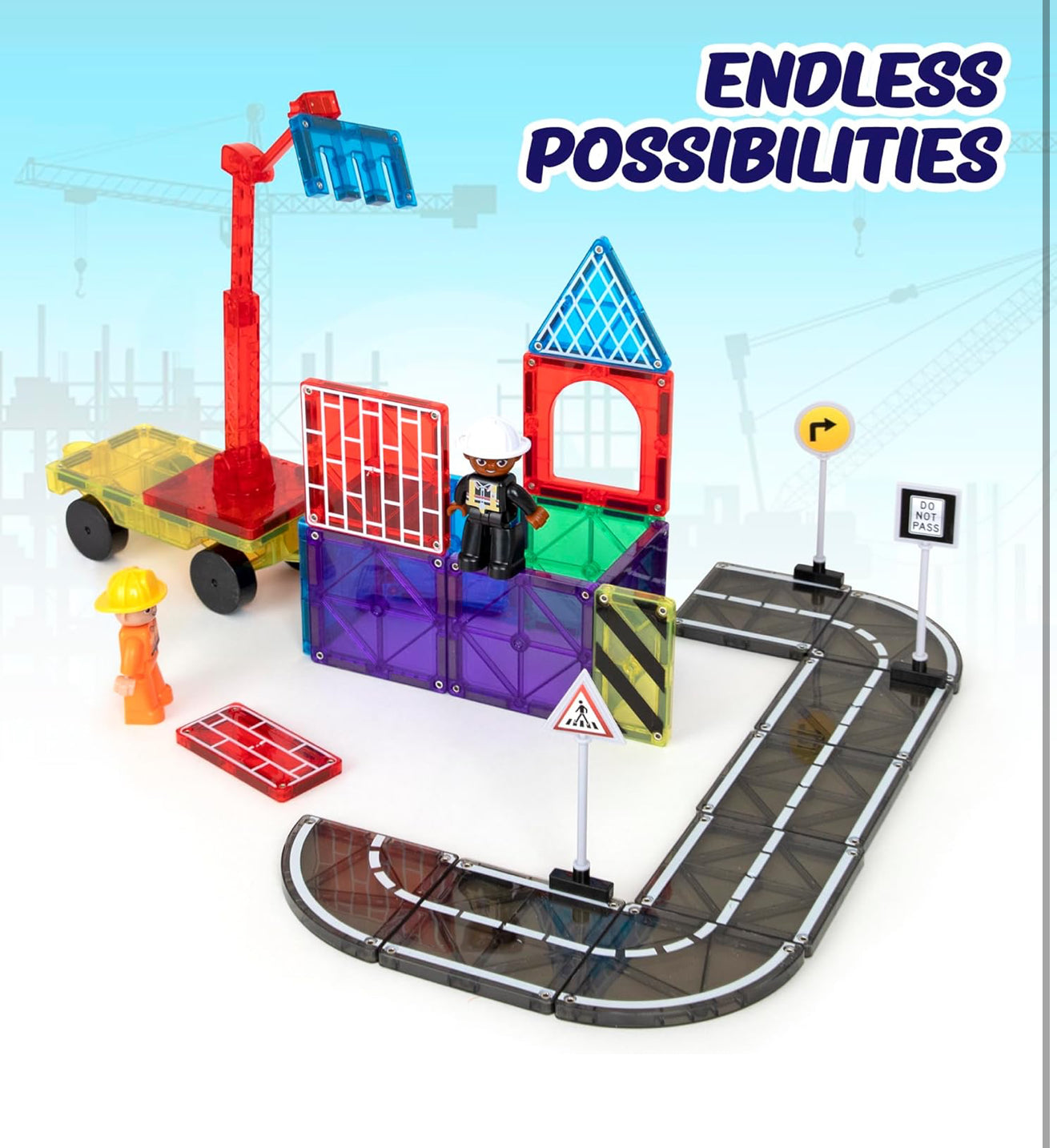 Playmags Μαγνητικά Τουβλάκια Κατασκευών Πόλης - 52 τεμάχια