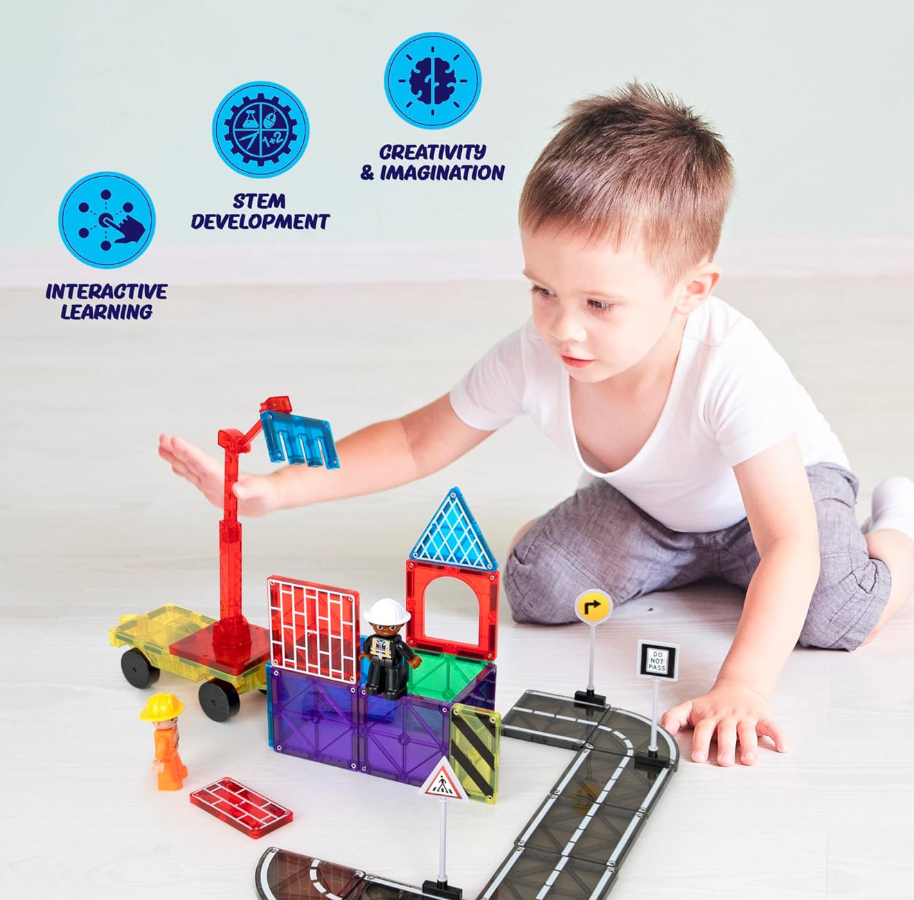 Playmags Μαγνητικά Τουβλάκια Κατασκευών Πόλης - 52 τεμάχια