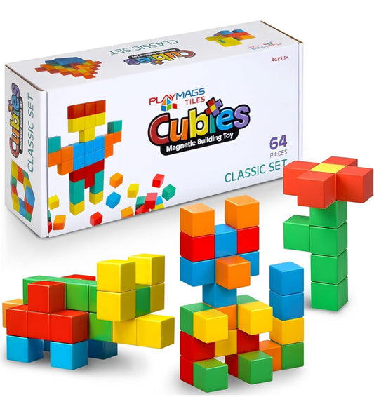 Cubies Μαγνητικά Τουβλάκια 3.8cm - Σετ 64 Τεμαχίων