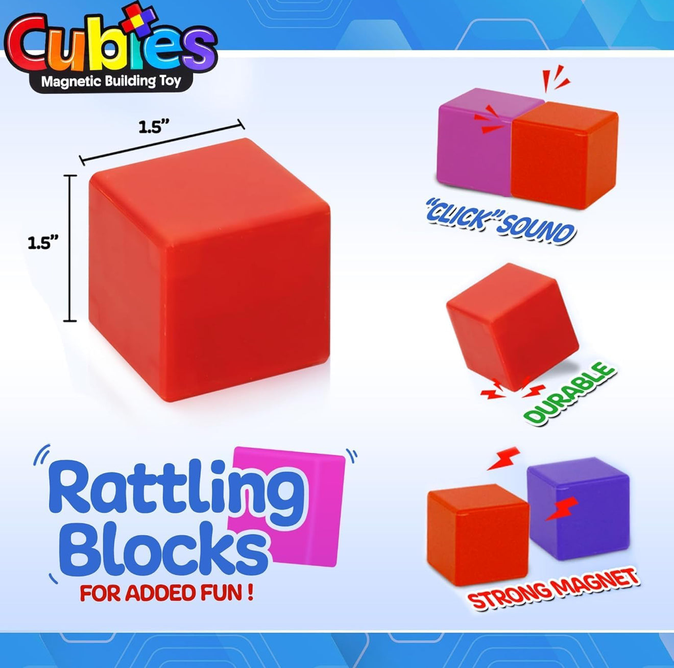 Cubies Μαγνητικά Τουβλάκια 3.8cm - Σετ 64 Τεμαχίων