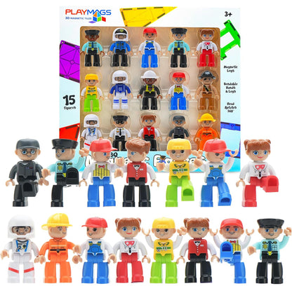 Playmags Jumbo Μαγνητικές Φιγούρες - Επίλεξε το Επάγγελμά σου! (15 τεμάχια)