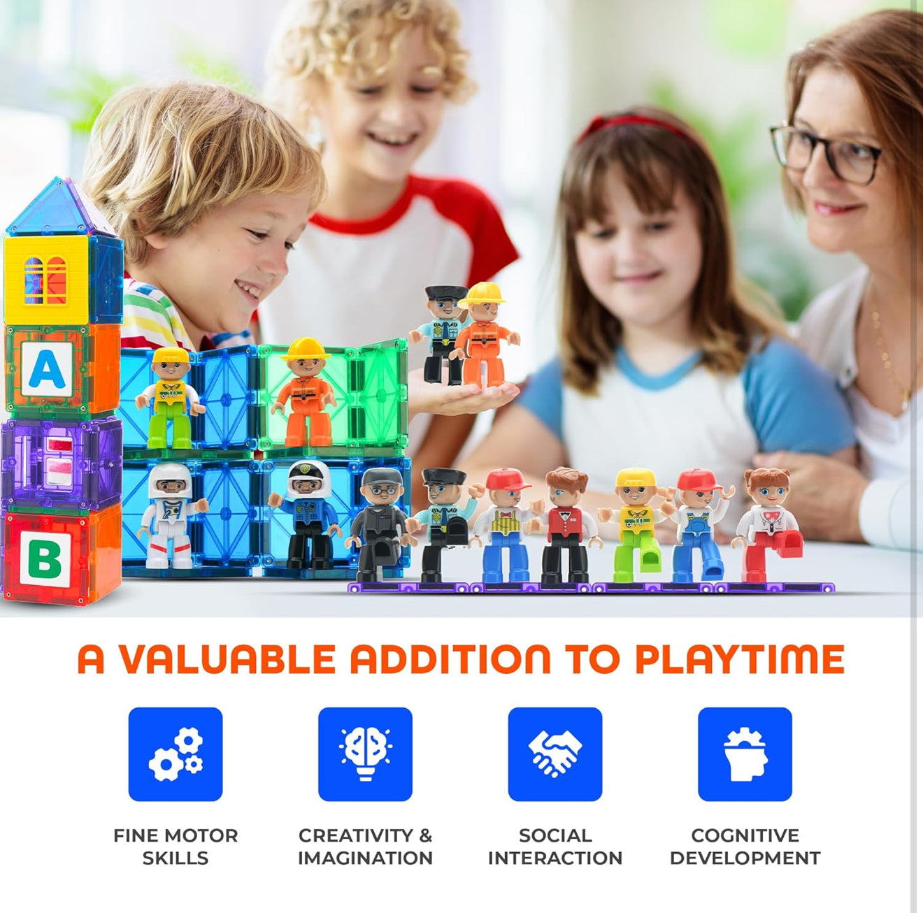 Playmags Jumbo Μαγνητικές Φιγούρες - Επίλεξε το Επάγγελμά σου! (15 τεμάχια)