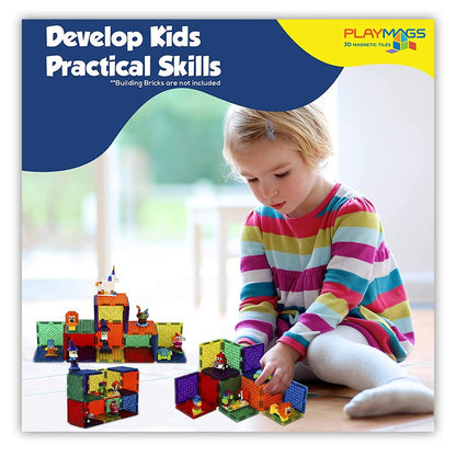 PLAYMAGS Small Bricks Tiles 18 pcs