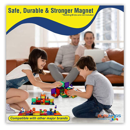 PLAYMAGS Small Bricks Tiles 18 pcs