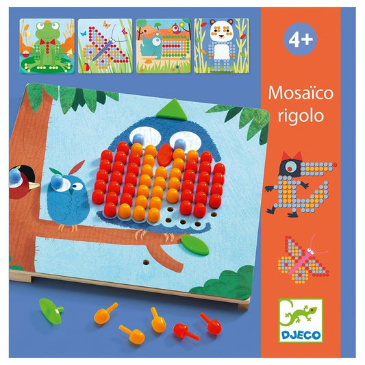 Djeco Σύνθεση εικόνας - Μωσαϊκό με καβίλιες 'Κουκουβάγια και ζωάκια'